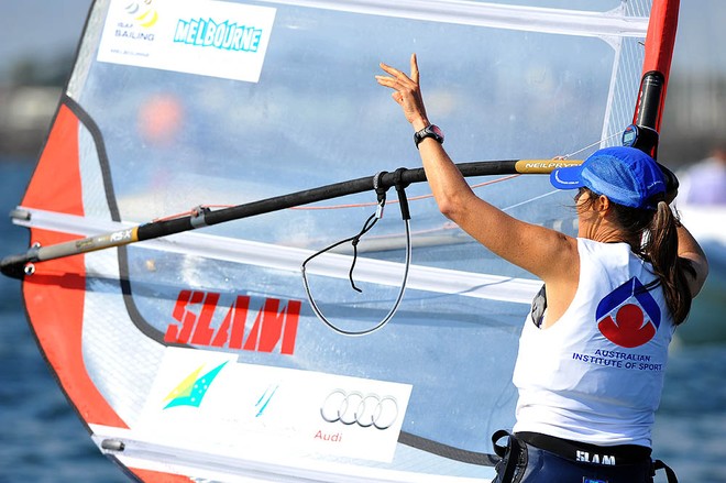 Jessica Crisp on day one of Sail Melbourne 2011 © Jeff Crow/ Sport the Library http://www.sportlibrary.com.au